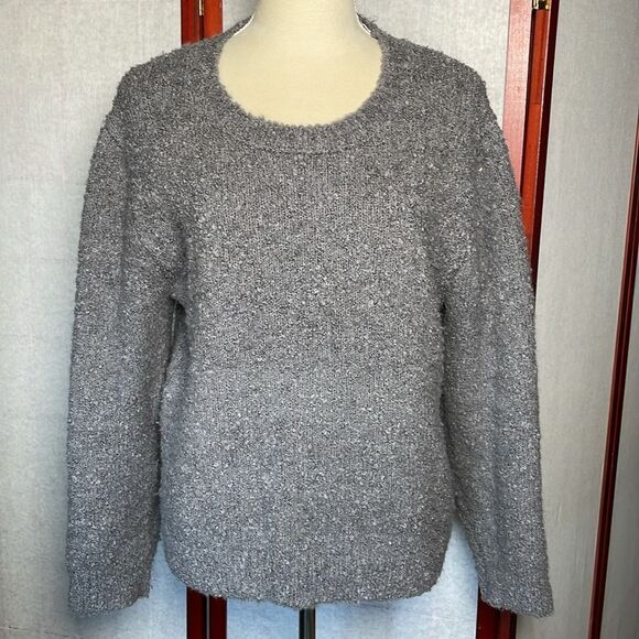 Elie Tahari Charcoal Gray Women's Pullover Crewneck Sweater (Size: Medium) - Picture 5 of 15